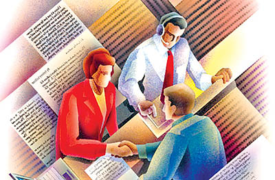 Businesspeople --- Image by © Boris Lyubner/Illustration Works/Corbis